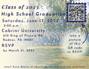 Event: high school graduation June 17, 2023
